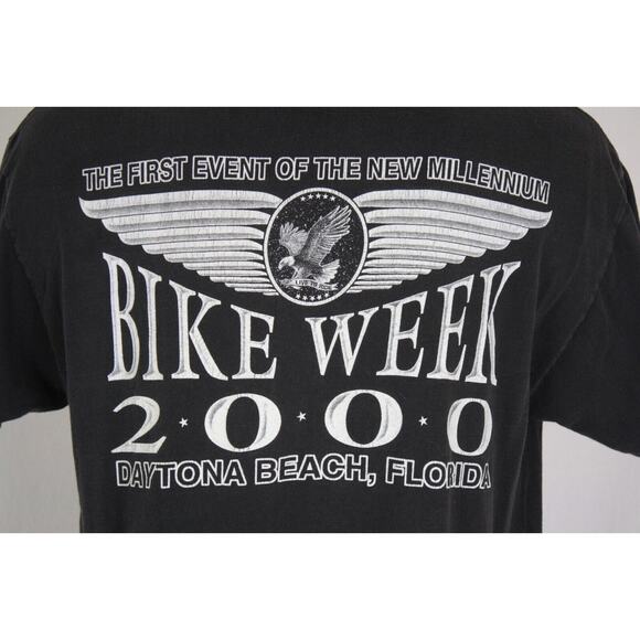 Vintage Y2K Daytona Bike Week 2000 Eagle Double Sided Biker T-Shirt Mens L - Picture 4 of 5